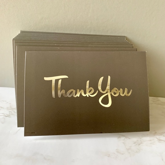 Silver Foil Hot Stamp 100 Thank You Cards - Picture 2 of 4